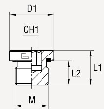 Метрика с внутренним шестигранником, уплотнение тип Е