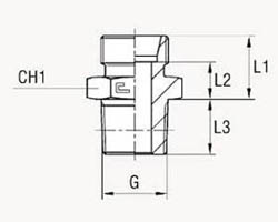 Прямые штуцера BSPT, уплотнение тип С