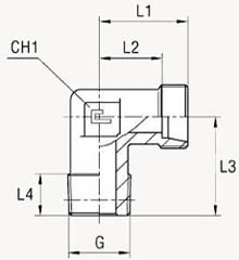 Угловой BSPT, уплотнение тип С