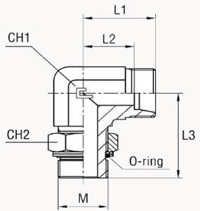 Угловой 90° метрика, уплотнение тип G