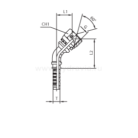 BSP внутренняя резьба - угол 45° предварительно обжатая гайка - конус 60° - ISO 8434-6 (BS 5200)