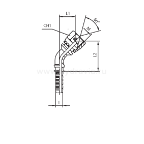 DKM внутренняя резьба угол 45° предварительно обжатая гайка - конус 60° - ISO 8434-6 (BSI 5200)