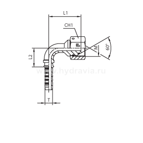 DKM внутренняя резьба угол 90° фиксир. накидная гайка - конус 60° O-RING - ISO 8434-6 (BS 5200)