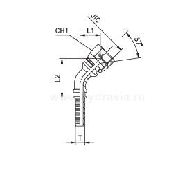 IC внутренняя резьба угол 45° - предварительно обжатая гайка - конус 74° - ISO 8434-2 (SAE J514)