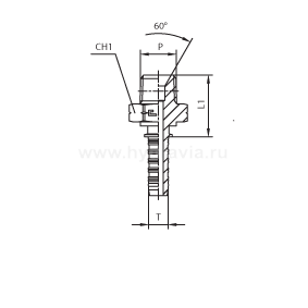 NPTF наружная резьба - конус 60°