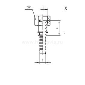 ORFS внутренняя резьба - предварительно обжатая гайка - ISO 8434-3 (SAE J1453)