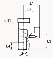 L-образный NPT, уплотнение тип С L-образный NPT, уплотнение тип С